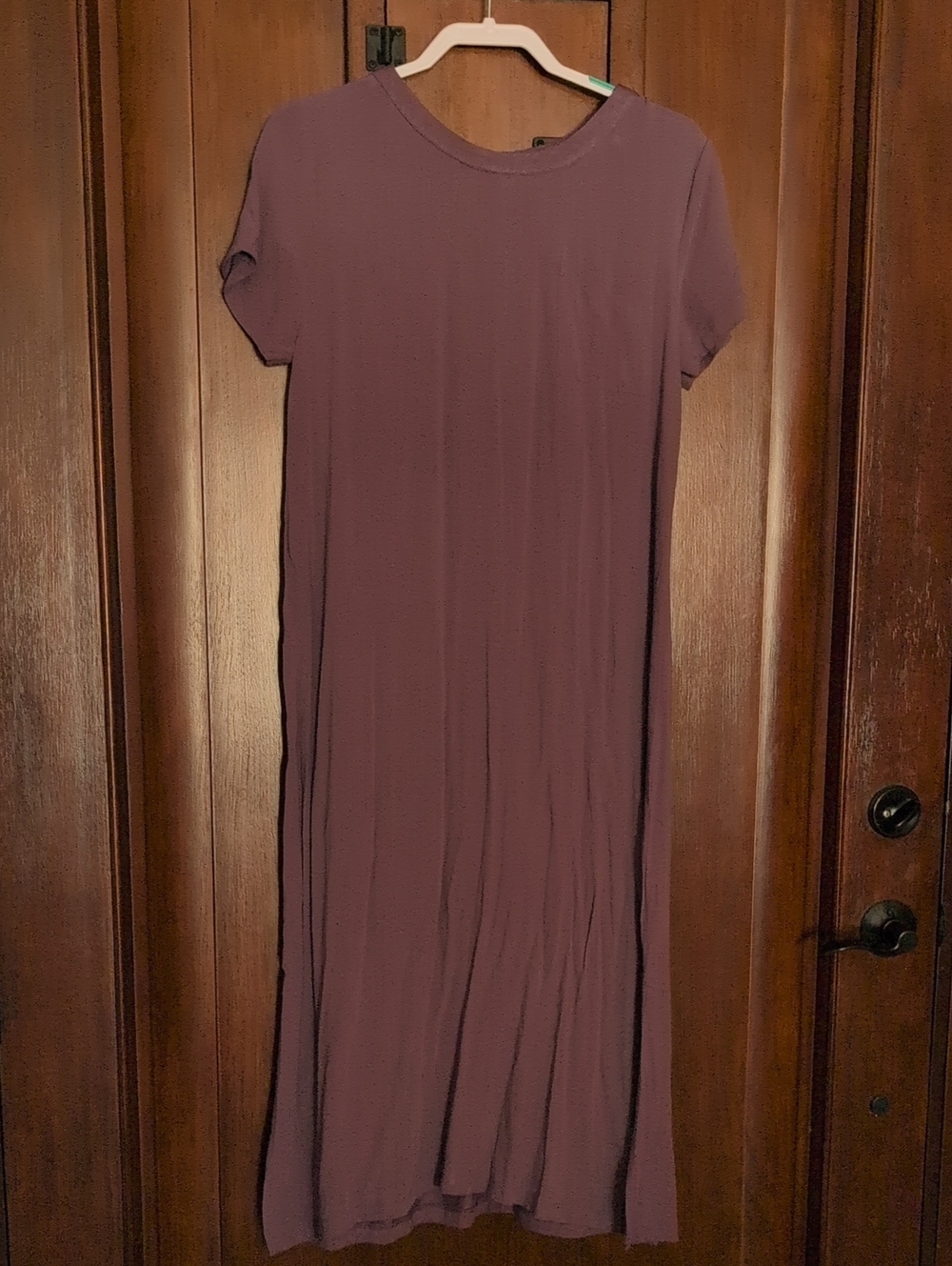 dip Short-Sleeve Maxi Dress in Plum